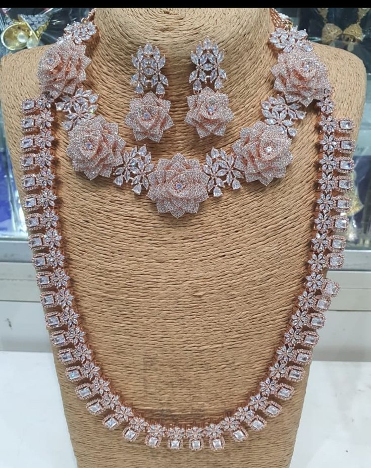 Rose Gold Brass Plated Jewel Set